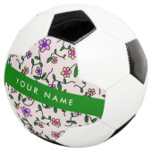 Farbige Blume, rosa Hintergrund, grün Fußball (Dreiviertel)