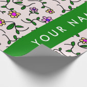 Farbige Blume, rosa Hintergrund, grün Geschenkpapier (Ecke)