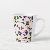 Farbige Blume, rosa Hintergrund, grün Milchtasse (Rechts)