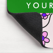Farbige Blume, rosa Hintergrund, grün Mousepad (Ecke)