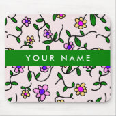 Farbige Blume, rosa Hintergrund, grün Mousepad (Vorne)