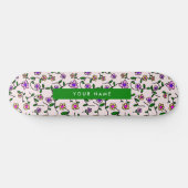 Farbige Blume, rosa Hintergrund, grün Skateboard (Horizontal)