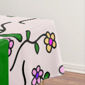 Farbige Blume, rosa Hintergrund, grün Tischdecke (Beispiel)