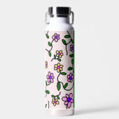 Farbige Blume, rosa Hintergrund, grün Trinkflasche (Vorne)