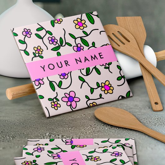 Farbige Blume, rosa Hintergrund, rosa Fliese