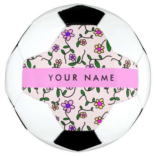 Farbige Blume, rosa Hintergrund, rosa Fußball (Vorderseite)