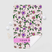 Farbige Blume, rosa Hintergrund, rosa Golfhandtuch (Insitu)