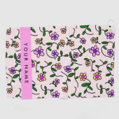 Farbige Blume, rosa Hintergrund, rosa Golfhandtuch (Horizontal)