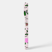 Farbige Blume, rosa Hintergrund, rosa iPhone Hülle (Linke Seite)