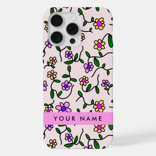 Farbige Blume, rosa Hintergrund, rosa iPhone Hülle (Rückseite)