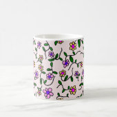 Farbige Blume, rosa Hintergrund, rosa Kaffeetasse (Mittel)