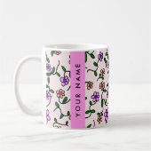 Farbige Blume, rosa Hintergrund, rosa Kaffeetasse (Links)