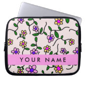Farbige Blume, rosa Hintergrund, rosa Laptopschutzhülle (Vorderseite)