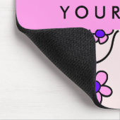 Farbige Blume, rosa Hintergrund, rosa Mousepad (Ecke)