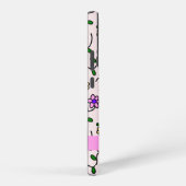 Farbige Blume, rosa Hintergrund, rosa Samsung Galaxy Hülle (Rechte Seite)