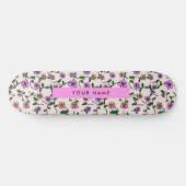 Farbige Blume, rosa Hintergrund, rosa Skateboard (Horizontal)