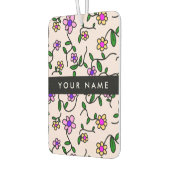 Farbige Blume, rosa Hintergrund, schwarz Autolufterfrischer (Links)