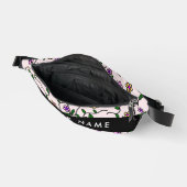Farbige Blume, rosa Hintergrund, schwarz Bauchtasche (Offen)