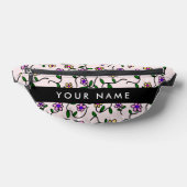 Farbige Blume, rosa Hintergrund, schwarz Bauchtasche (Ablage )