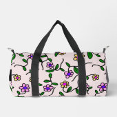 Farbige Blume, rosa Hintergrund, schwarz Duffle Bag (Vorderseite)