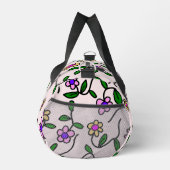 Farbige Blume, rosa Hintergrund, schwarz Duffle Bag (Rechts)