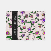 Farbige Blume, rosa Hintergrund, schwarz Fleecedecke (Vorderseite (Horizontal))