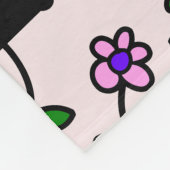 Farbige Blume, rosa Hintergrund, schwarz Fleecedecke (Ecke)