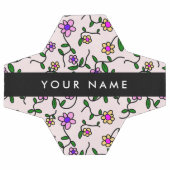 Farbige Blume, rosa Hintergrund, schwarz Fußball (Flach)