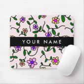 Farbige Blume, rosa Hintergrund, schwarz Mousepad (Mit Mouse)