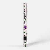 Farbige Blume, rosa Hintergrund, schwarz Samsung Galaxy Hülle (Rechte Seite)