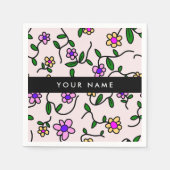 Farbige Blume, rosa Hintergrund, schwarz Serviette (Vorderseite)