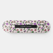 Farbige Blume, rosa Hintergrund, schwarz Skateboard (Horizontal)