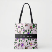 Farbige Blume, rosa Hintergrund, schwarz Tasche (Vorderseite)
