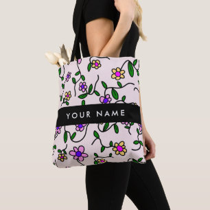 Farbige Blume, rosa Hintergrund, schwarz Tasche