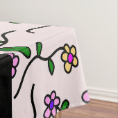 Farbige Blume, rosa Hintergrund, schwarz Tischdecke (Beispiel)