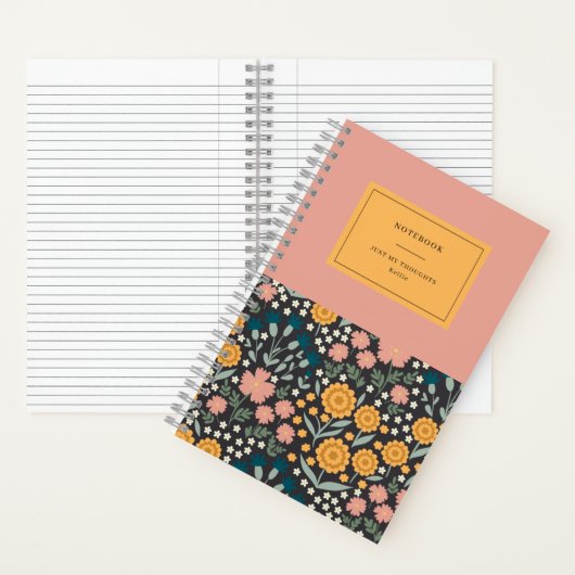 Farbige Blume Rosa Orange-Zitat-Notebook Notizblock (Innen)