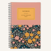 Farbige Blume Rosa Orange-Zitat-Notebook Notizblock (Vorderseite)