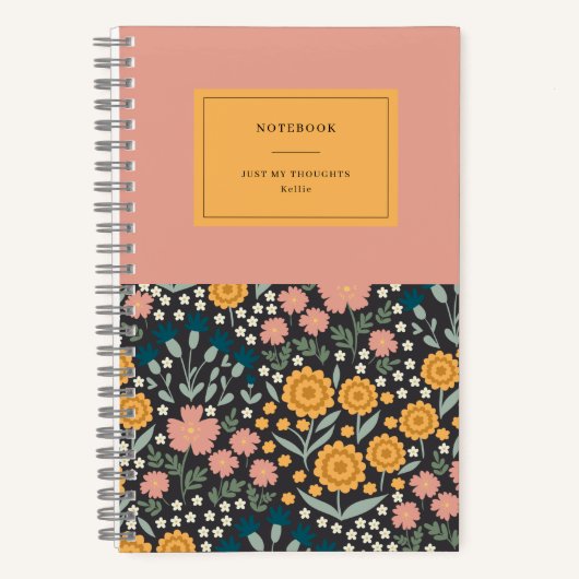 Farbige Blume Rosa Orange-Zitat-Notebook Notizblock (Vorderseite)