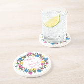 Farbige Blume Runde Personalisierte Untersetzer (Seite)