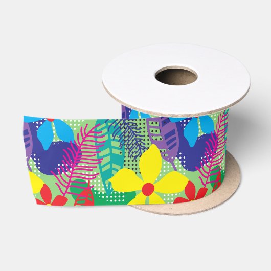 Farbige Blume Satinband (Spule)
