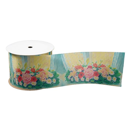 Farbige Blume Satinband (Spule)