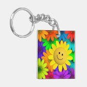 Farbige Blume Schlüsselanhänger (Vorderseite links)