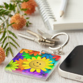 Farbige Blume Schlüsselanhänger (Vorderseite rechts)