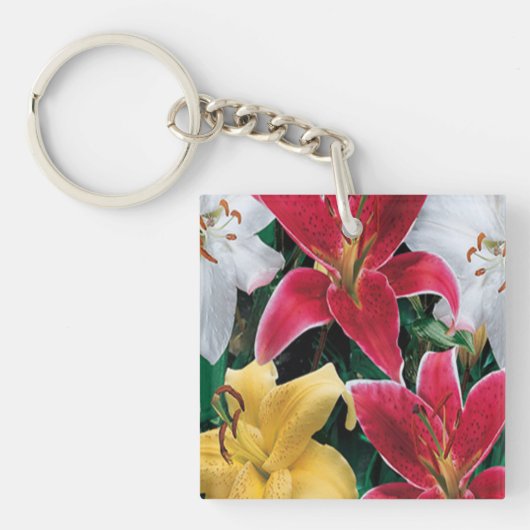 Farbige Blume Schlüsselkette Schlüsselanhänger (Vorderseite)