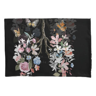 Farbige Blume, Schmetterlinge, Lungenillustrierung Kissenbezug