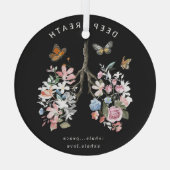 Farbige Blume, Schmetterlinge, Lungenillustrierung Ornament Aus Glas (Rückseite)