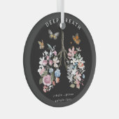 Farbige Blume, Schmetterlinge, Lungenillustrierung Ornament Aus Glas (Vorderseite Rechts)