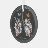 Farbige Blume, Schmetterlinge, Lungenillustrierung Ornament Aus Glas (Vorderseite links)