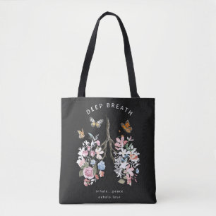 Farbige Blume, Schmetterlinge, Lungenillustrierung Tasche