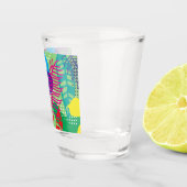 Farbige Blume Schnapsglas (Rechts)